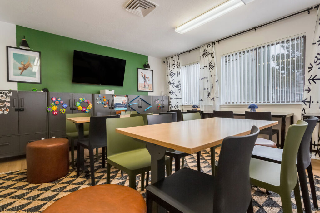 Kids club with seating at Copper Hills, the nicest apartments in Albuquerque